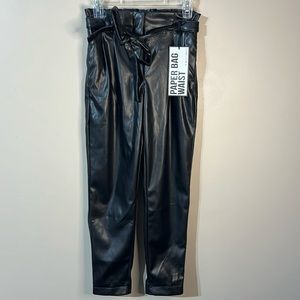 Almost Famous Black Paper Bag Waist Pants